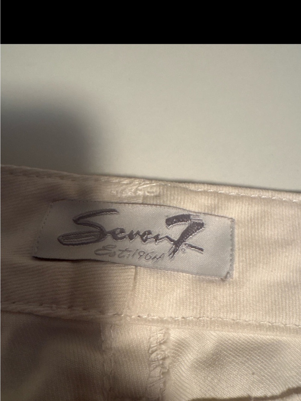 Seven7 Cream Jeans - Neutral Cream Denim shorts